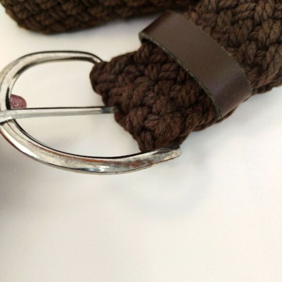 Brown Braided Belt with Silver buckle fits 28 in to 32 in waist - Picture 3 of 9